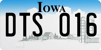 IA license plate DTS016