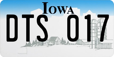 IA license plate DTS017