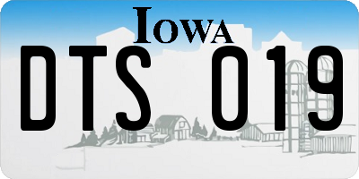 IA license plate DTS019