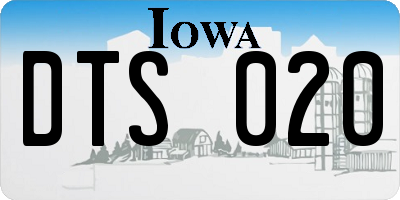 IA license plate DTS020