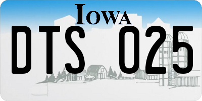 IA license plate DTS025