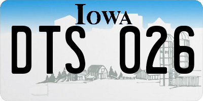 IA license plate DTS026