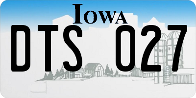 IA license plate DTS027