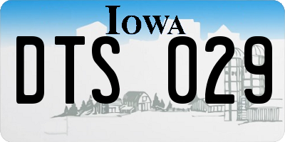IA license plate DTS029