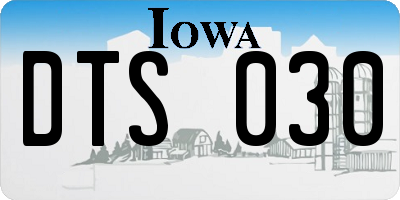 IA license plate DTS030