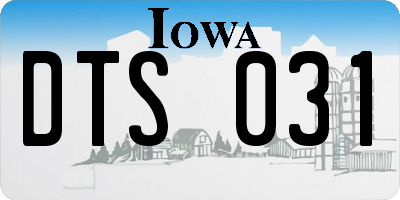 IA license plate DTS031