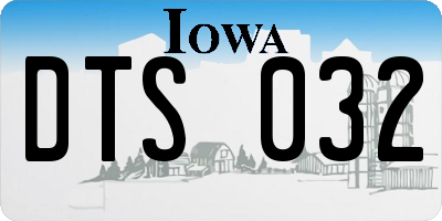IA license plate DTS032