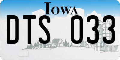 IA license plate DTS033