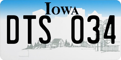 IA license plate DTS034