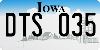 IA license plate DTS035