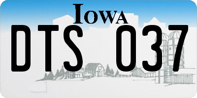 IA license plate DTS037