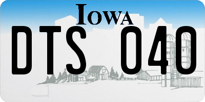 IA license plate DTS040