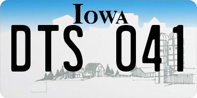 IA license plate DTS041
