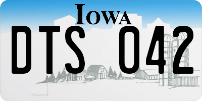 IA license plate DTS042