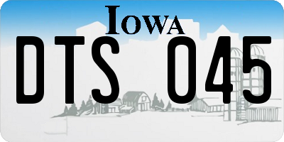 IA license plate DTS045