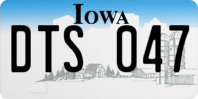 IA license plate DTS047