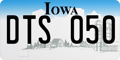 IA license plate DTS050