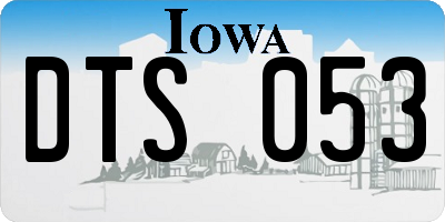 IA license plate DTS053