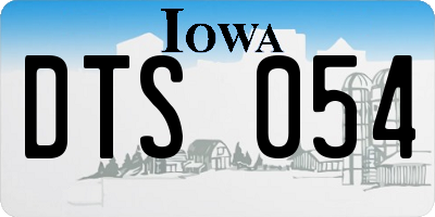IA license plate DTS054