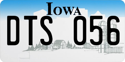 IA license plate DTS056