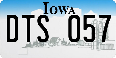IA license plate DTS057