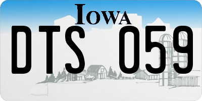 IA license plate DTS059