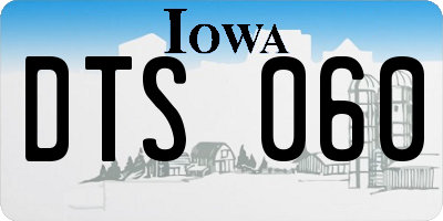 IA license plate DTS060
