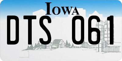 IA license plate DTS061