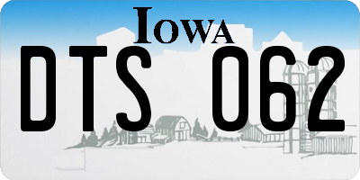 IA license plate DTS062