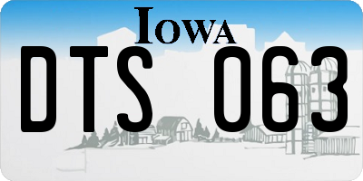 IA license plate DTS063