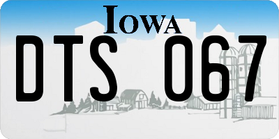 IA license plate DTS067