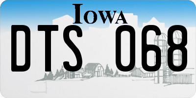 IA license plate DTS068
