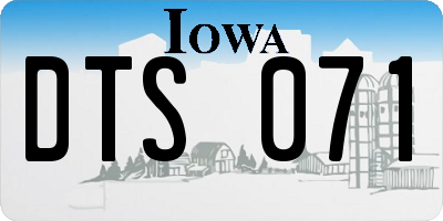 IA license plate DTS071