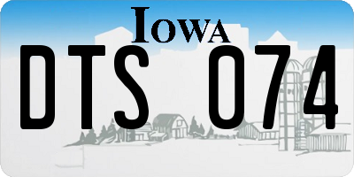 IA license plate DTS074