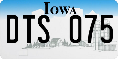 IA license plate DTS075