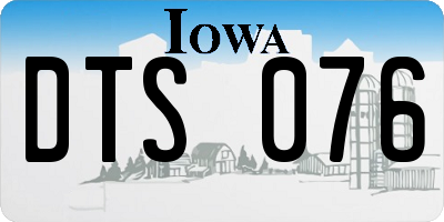 IA license plate DTS076