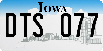 IA license plate DTS077