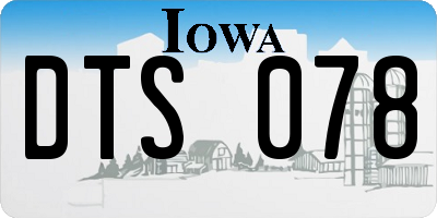 IA license plate DTS078