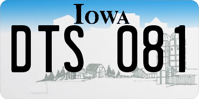 IA license plate DTS081