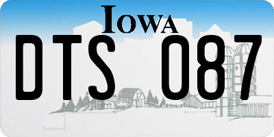 IA license plate DTS087
