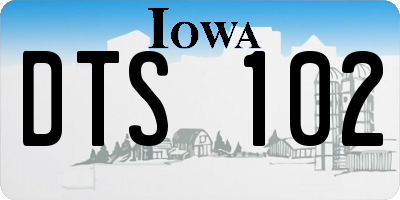 IA license plate DTS102