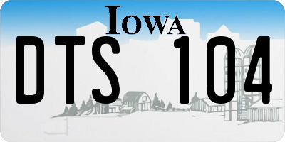 IA license plate DTS104