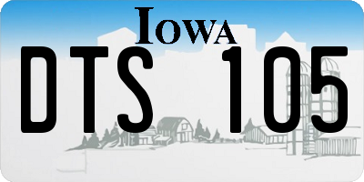 IA license plate DTS105