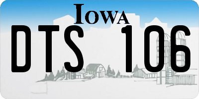 IA license plate DTS106