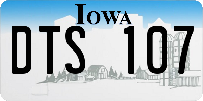 IA license plate DTS107