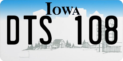 IA license plate DTS108