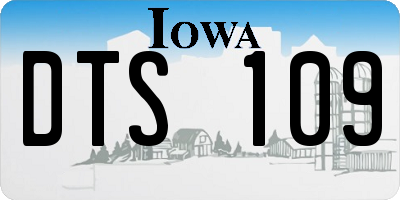 IA license plate DTS109