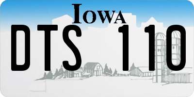 IA license plate DTS110