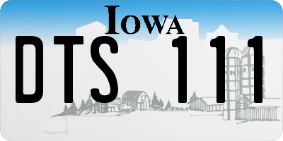 IA license plate DTS111