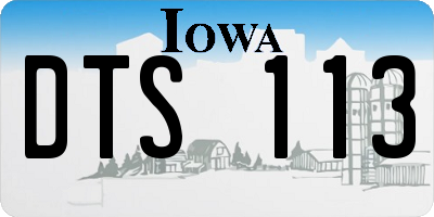IA license plate DTS113